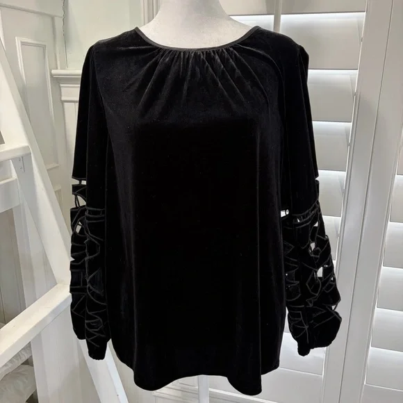 NWOT Joie Black Velvet Top - Picture 10 of 10